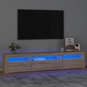 vidaXL Tv-meubel met LED-verlichting 195x35x40 cm sonoma eikenkleurig