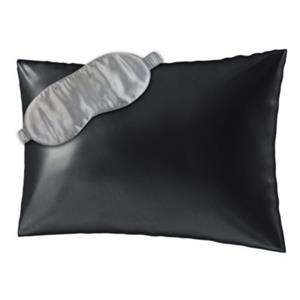 AILORIA BEAUTY SLEEP SET S Kopfkissenbezug (50x75) und Schlafmaske aus Seide schwarz/grau Gr. 50 x 75