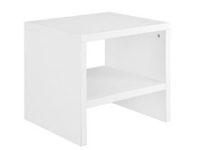 Erst-Holz Weißer Nachttisch Buche Massivholz Nachtkonsole Beistelltisch weiß
