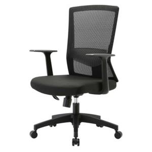 HWC Mendler Bürostuhl mit ergonomischer S-förmigen Rückenlehne schwarz