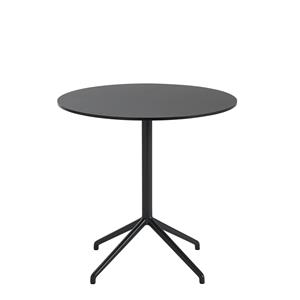 Muuto Still Café Tafel Rond 75 Zwart / Zwart - Hoogte: 73 cm.