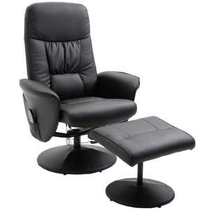 HOMdotCOM Massagestoel met voetenbank tv-stoel relaxstoel 145° hellingshoek zwart
