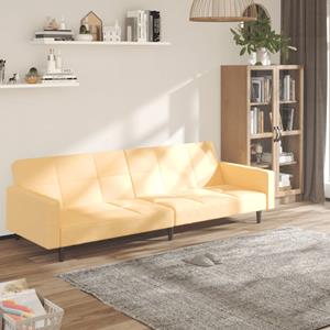 VidaXL Schlafsofa 2-Sitzer Creme Mikrofaser 