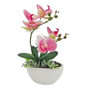 NTK-Collection Kunstblume Orchidee pink in Schale Leilani rosa