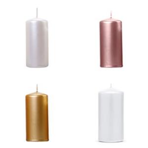 Partydeco Stumpenkerzen metallic oder matt, 6er Pack rosegold