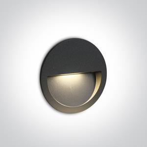 ONE Light Outdoor Dark Light Wall Recessed - inbouw wandverlichting - Ø 11,4 x 3,5 cm - 3W LED incl. - IP65 - antraciet