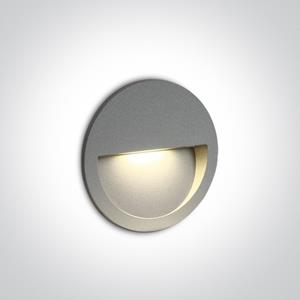 ONE Light Outdoor Dark Light Wall Recessed - inbouw wandverlichting - Ø 11,4 x 3,5 cm - 3W LED incl. - IP65 - grijs