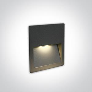 ONE Light Outdoor Dark Light Wall Recessed - inbouw wandverlichting - 11,5 x 11,5 x 3,5 cm - 4W LED incl. - IP65 - antraciet