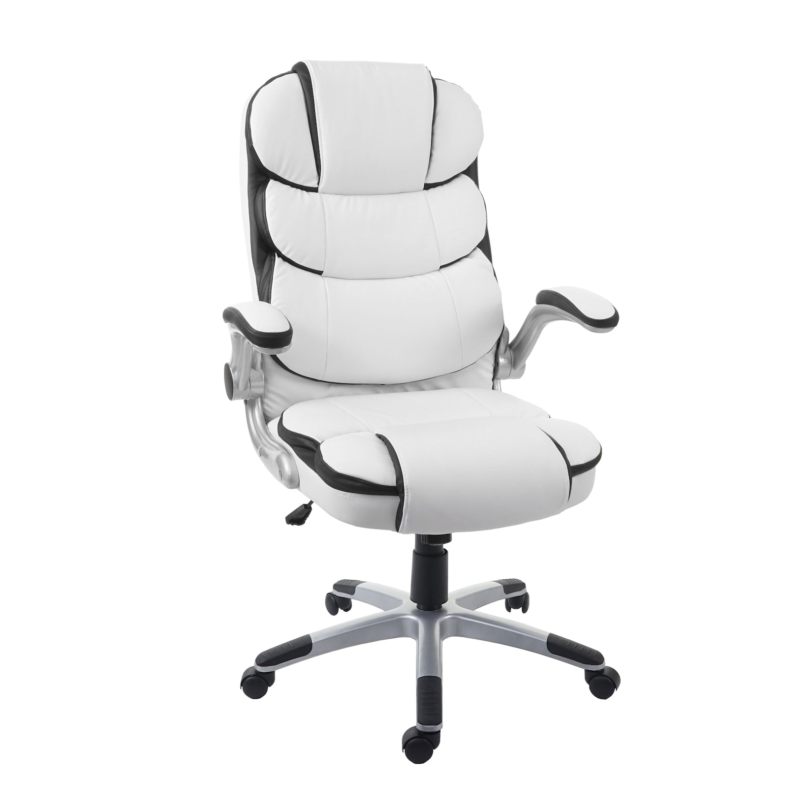MCW Bürostuhl -F80, Schreibtischstuhl Chefsessel Drehstuhl, Kunstleder ~ weiß
