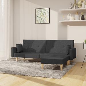 VidaXL Schlafsofa 2-Sitzer mit Fußhocker Dunkelgrau Stoff 