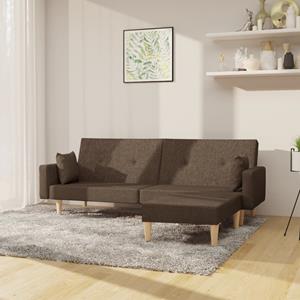 VidaXL Schlafsofa 2-Sitzer mit Fußhocker Taupe Stoff 