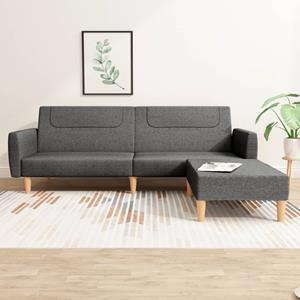 VidaXL Schlafsofa 2-Sitzer mit Fußhocker Dunkelgrau Stoff 