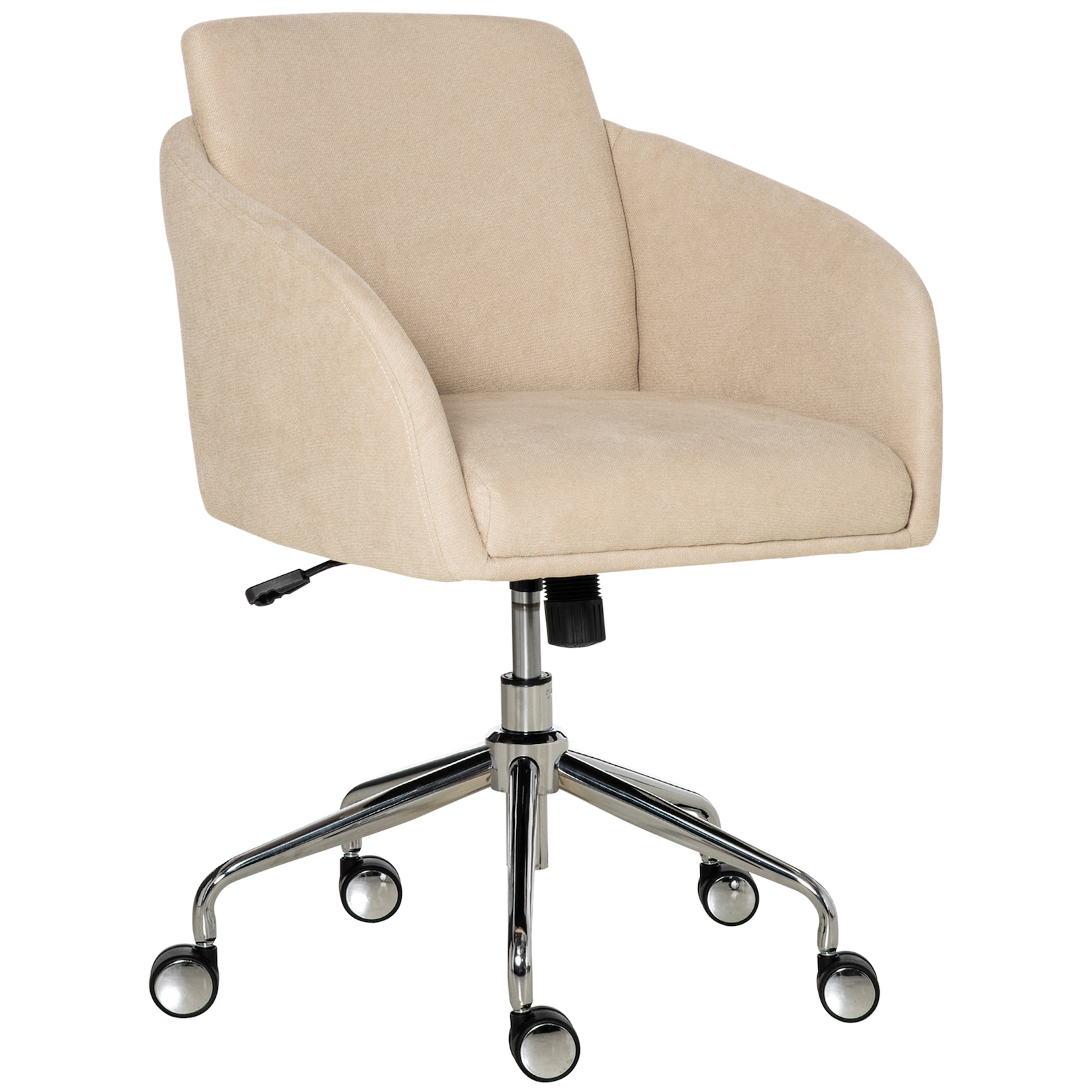 Vinsetto Bürostuhl mit einstellbarer Höhe und 360° Drehrollen beige 64L x 63,5T x 90,8H cm   schreibtischstuhl bürostuhl stuhl