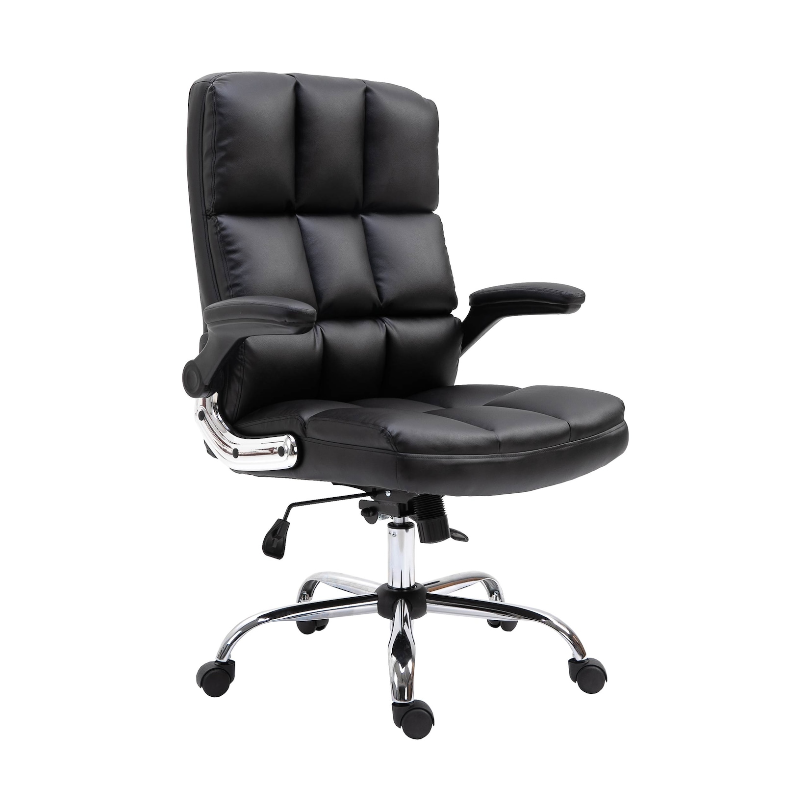 MCW Bürostuhl -J21, Chefsessel Drehstuhl Schreibtischstuhl, höhenverstellbar ~ Kunstleder schwarz