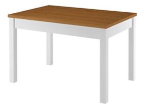 Erst-Holz Tisch 80x120 Esstisch Tischplatte Eichefarben weiße Beine Massivholz
