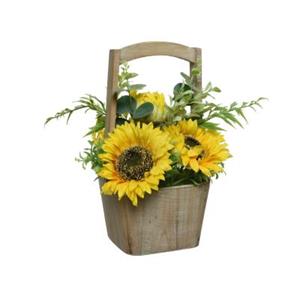 MARELIDA Deko Sonnenblumen im Topf - H: 31cm gelb