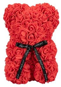 Mia Milano Rosengeschenkbox Teddybär aus Rosen Kunstblumen rot