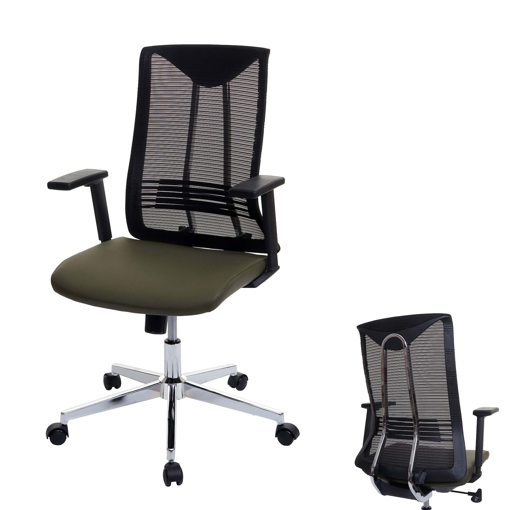 MCW Bürostuhl -J53, Drehstuhl Schreibtischstuhl, ergonomisch Kunstleder ~ olivgrün