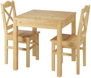 Erst-Holz Gemütliches Tisch-& Stuhlset Kiefer massiv Esszimmermöbel natur