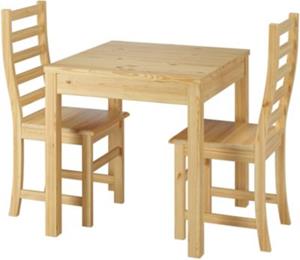 Erst-Holz Essecke mit Tisch und 2 Stühle Tischgruppe Kiefer natur Massivholz