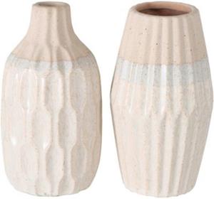 BOLTZE 2-tlg. Vasen-Set Malia, Höhe: 22cm beige/weiß