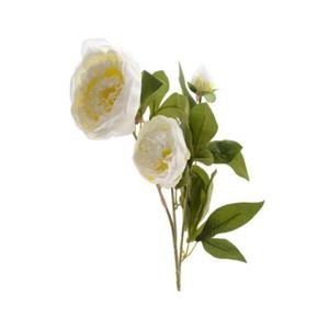 MARELIDA Pfingstrose mit 2 Blüten und Knospe - H: 75cm weiß
