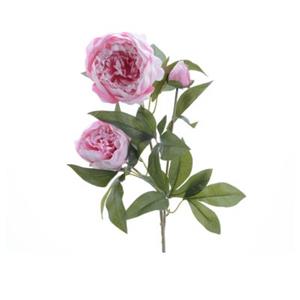 MARELIDA Pfingstrose mit 2 Blüten und Knospe - H: 75cm rosa