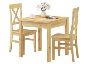 Erst-Holz Essgruppe Klassisch mit Tisch und 2 Stühle Kiefer natur Massivholz