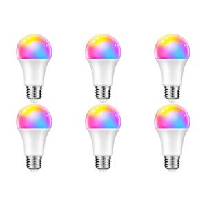BES LED LED Lamp 6 Pack - Facto - Smart LED - Wifi LED - Slimme LED - 10W - E27 Fitting - RGB+CCT - Aanpasbare Kleur - Dimbaar - Afstandsbediening