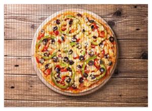 Wallario Schaum-Badematte »Italienische Pizza mit Peperoni, Oliven. Paprika und Käse« , Höhe 5 mm, rutschhemmend, geeignet für Fußbodenheizungen