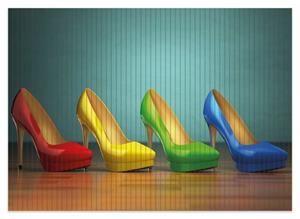 Wallario Schaum-Badematte »Bunte Schuhe - High Heels für Frauen« , Höhe 5 mm, rutschhemmend, geeignet für Fußbodenheizungen