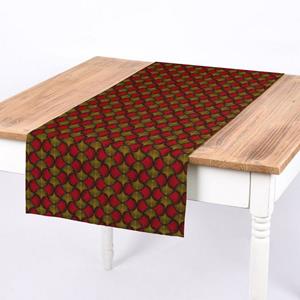 SCHÖNER LEBEN. Tischläufer » Tischläufer Ginkgo Blätter rot ocker schwarz 40x160cm«, handmade