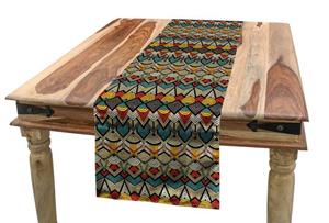 Abakuhaus Tischläufer »Esszimmer Küche Rechteckiger Dekorativer Tischläufer«, afrikanisch Volkskunst Sharp Motive