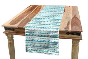Abakuhaus Tischläufer »Esszimmer Küche Rechteckiger Dekorativer Tischläufer«, blau Wasser Meer Wellen und Kurven