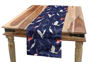 Abakuhaus Tischläufer »Esszimmer Küche Rechteckiger Dekorativer Tischläufer«, Navy blau Flamingo Heron Pattern