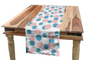 Abakuhaus Tischläufer »Esszimmer Küche Rechteckiger Dekorativer Tischläufer«, Blau Und Pink Pastell Runden