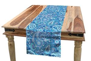 Abakuhaus Tischläufer »Esszimmer Küche Rechteckiger Dekorativer Tischläufer«, blau Paisley Blaue Töne Boteh Kunst