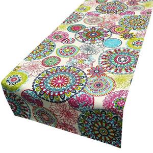 SCHÖNER LEBEN. Tischläufer »Schöner Leben Tischläufer Blumen Mandala bunt 40x160cm«, handmade