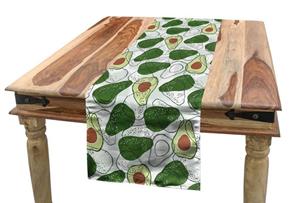 Abakuhaus Tischläufer »Esszimmer Küche Rechteckiger Dekorativer Tischläufer«, Avocado Hand Drawn Exotische Früchte