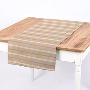 SCHÖNER LEBEN. Tischläufer » Tischläufer Leinenlook Riviera Stripe Small Streifen natur creme 40x160cm«, handmade