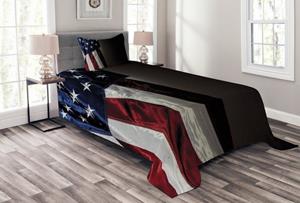 Abakuhaus Tagesdecke »Set mit Kissenbezügen Waschbar«, , Vereinigte Staaten von Amerika Americana Proud Country Flag