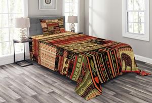 Abakuhaus Tagesdecke »Set mit Kissenbezügen Waschbar«, , afrikanisch Patchwork Stil Asiatische