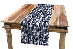 Abakuhaus Tischläufer »Esszimmer Küche Rechteckiger Dekorativer Tischläufer«, Aloha Schiefer-blaue Streifen auf Blättern
