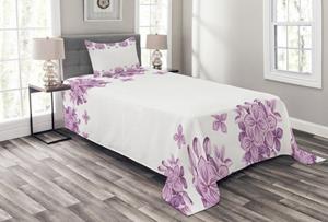 Abakuhaus Tagesdecke »Set mit Kissenbezügen Waschbar«, , Blumen Romantische Lilac Garden