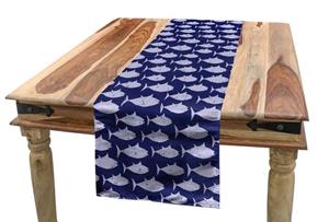 Abakuhaus Tischläufer »Esszimmer Küche Rechteckiger Dekorativer Tischläufer«, blau Wasser Monotone Fisch-Muster