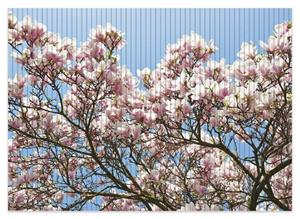 Wallario Schaum-Badematte »Schöne rosa Magnolien-Blüten vor blauem Himmel« , Höhe 5 mm, rutschhemmend, geeignet für Fußbodenheizungen