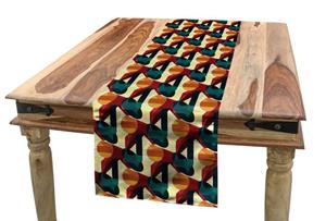 Abakuhaus Tischläufer »Esszimmer Küche Rechteckiger Dekorativer Tischläufer«, Abstrakt Polygonal Vivid Ineinander greifen