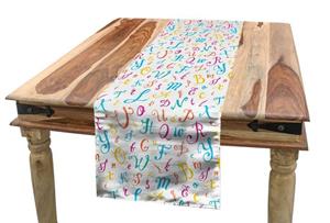 Abakuhaus Tischläufer »Esszimmer Küche Rechteckiger Dekorativer Tischläufer«, Alphabet Handgeschriebene und Cursive