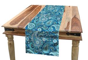 Abakuhaus Tischläufer »Esszimmer Küche Rechteckiger Dekorativer Tischläufer«, blau Paisley Blume gleiche Elemente