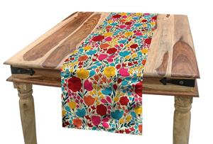 Abakuhaus Tischläufer »Esszimmer Küche Rechteckiger Dekorativer Tischläufer«, Blume Silhouetten von Blumen